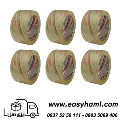 چسب پهن شفاف90یاردی 55میکرون بسته 6 عددی