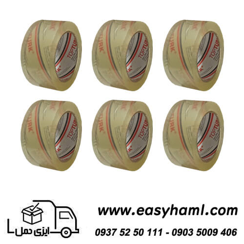 چسب پهن شفاف90یاردی 55میکرون بسته 6 عددی