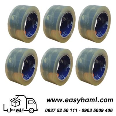 چسب پهن شفاف90یاردی 60 میکرون بسته 6 عددی
