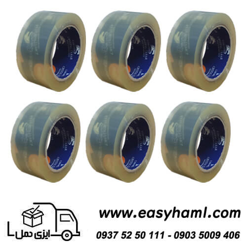 چسب پهن شفاف90یاردی 60 میکرون بسته 6 عددی